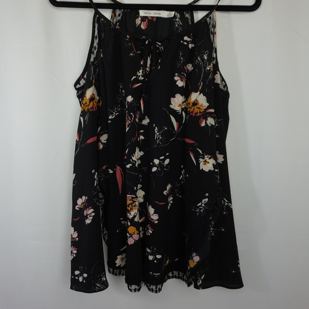 Bishop+Young | Floral Cold Shoulder Top | Sz Xs